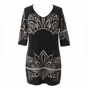 Vintage Anthropologie Aryah Half Sleeve Flower Petal Lightweight Sweater Dress